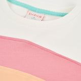 Felpa felpata con strisce - BOBOLI - Sesso: Bambina - Colore: Bianco - Stagione: Primavera-Estate