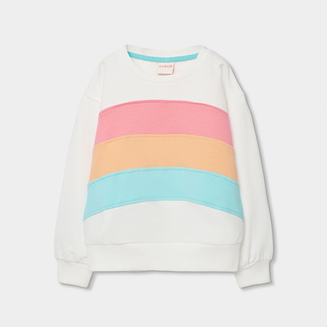 Sweat de la ligne Vêtements Fille Boboli, avec sur le devant des surpiqûres et une division en ba...