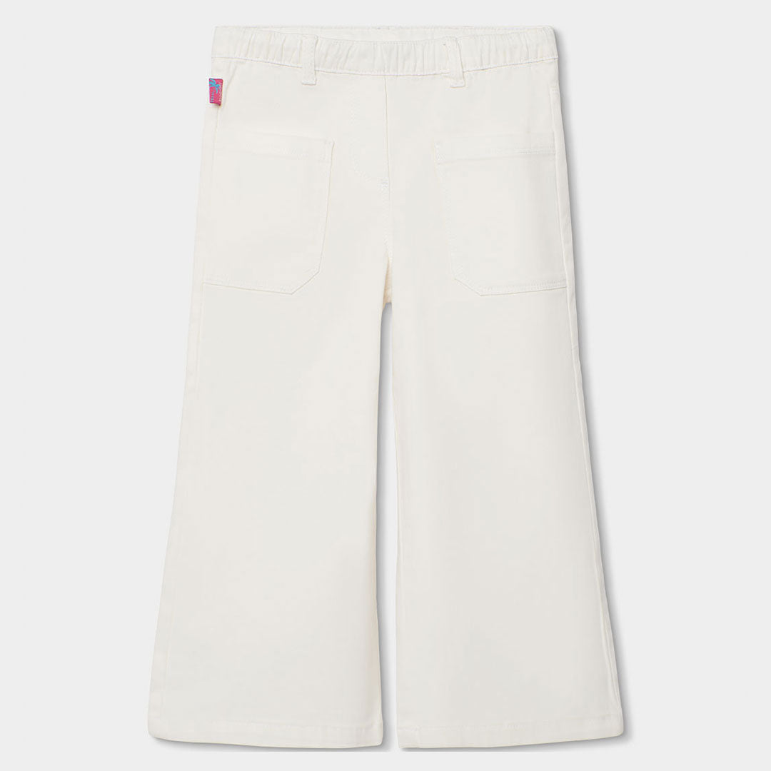 Pants from the Children's Clothing Line Boboli, with a wide-leg design and adjustable waist size....