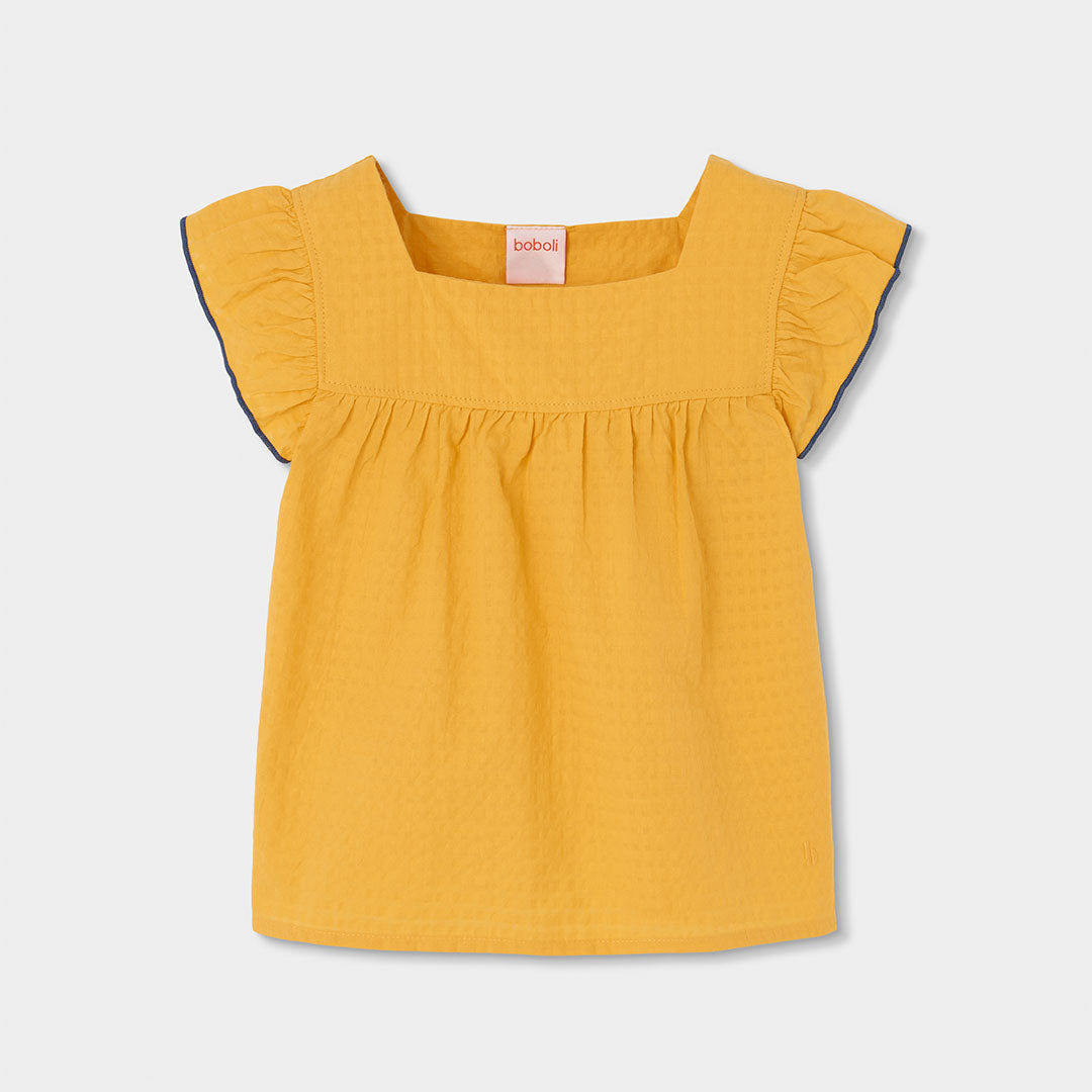 Blouse de la Ligne Vêtements Fille Boboli , avec fronces sur les bretelles et modèle évasé uni.
C...