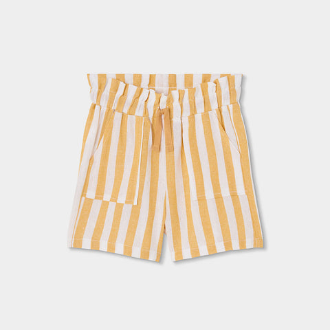 Bermuda lino a righe - BOBOLI - Sesso: Bambina - Colore: Giallo - Stagione: Primavera-Estate