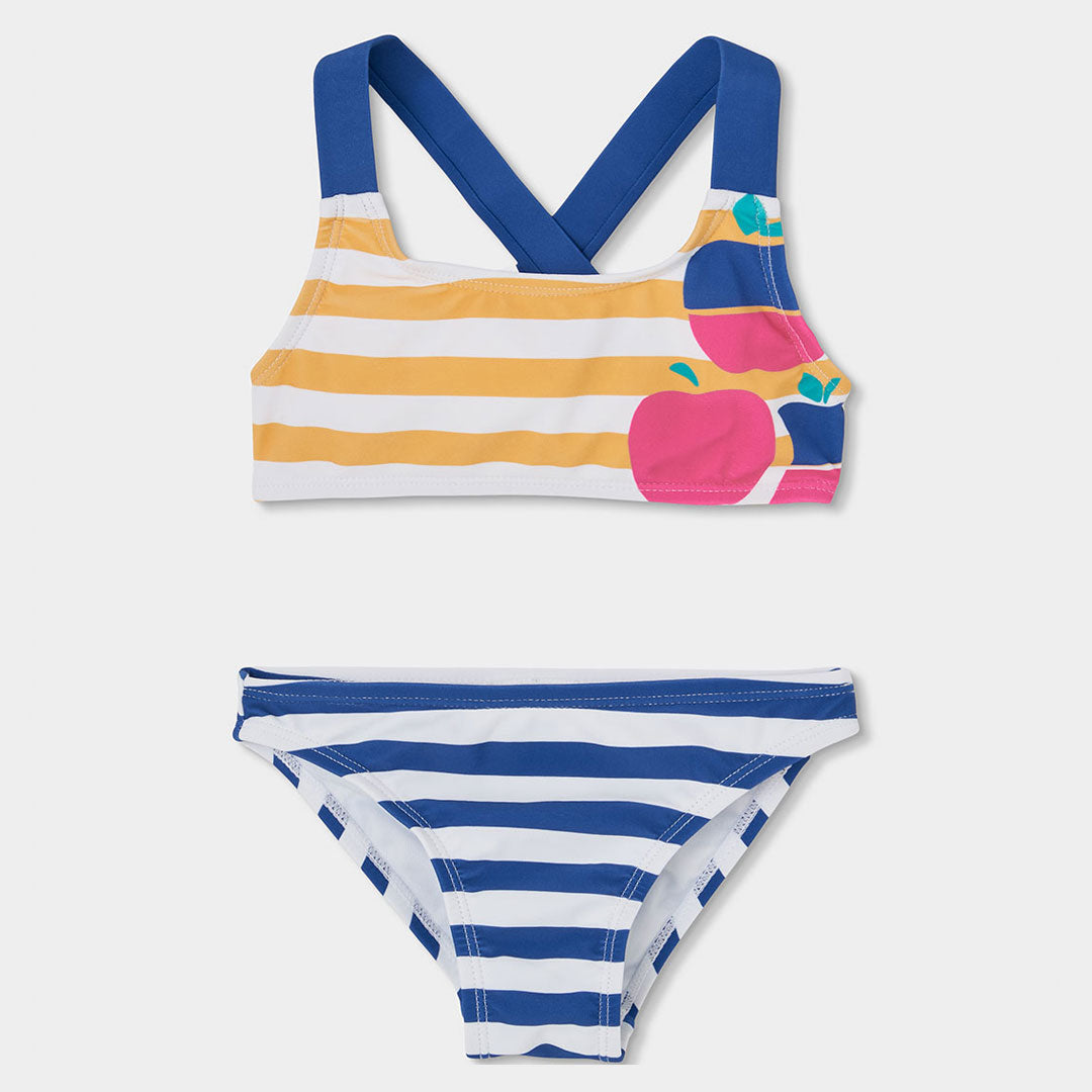 Bikini de la ligne de vêtements pour fille Boboli, avec un motif à rayures de couleurs différente...