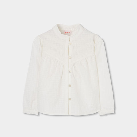 Camicia batista fantasia - BOBOLI - Sesso: Bambina - Colore: Bianco - Stagione: Primavera-Estate