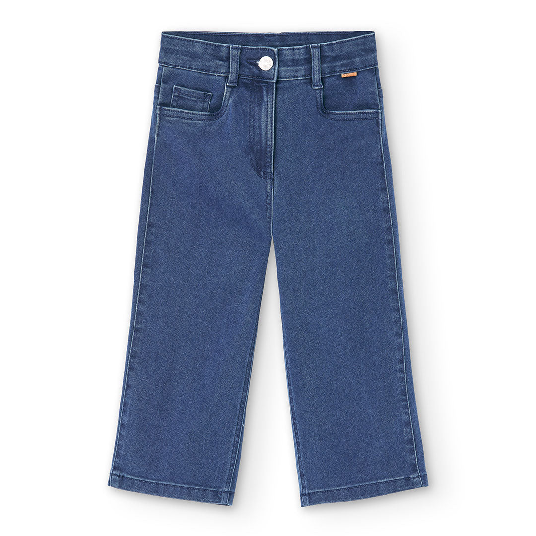 Jeans de la ligne de vêtements pour fille Boboli, modèle palazzo. Taille réglable à la ceinture e...