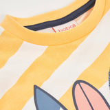Maglietta jersey a righe - BOBOLI - Colore: Giallo - Stagione: Primavera-Estate