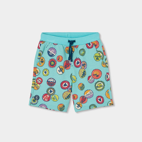 Short in felpa stampato - BOBOLI - Colore: Celeste - Stagione: Primavera-Estate