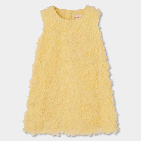 Vestito tul ricamo - BOBOLI - Sesso: Bambina - Colore: Giallo - Stagione: Primavera-Estate