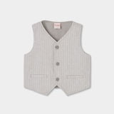 Gilet en lin à rayures