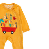 Combinaison en velours brodée pour bébés