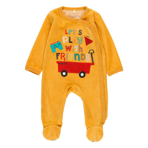 Combinaison en velours brodée pour bébés