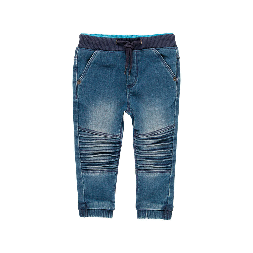 Soft jeans trousers from the Boboli Children's Clothing Line, with drawstring at the waist and po...