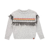 Knitwear sweater with fringes for girls