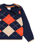 Rhombus knitted sweater for boys