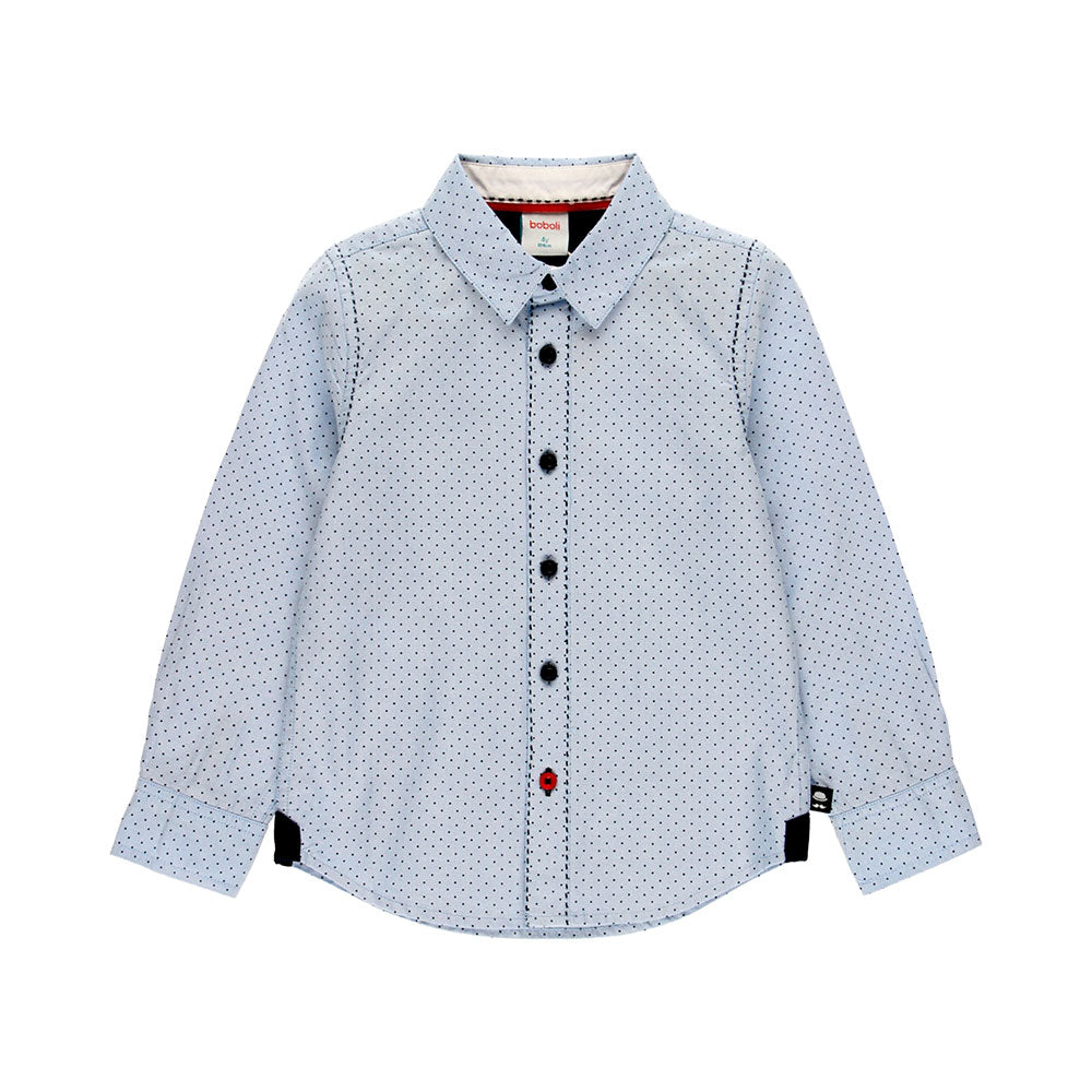 Shirt from the Boboli Children's Clothing Line, with contrasting color stitching and all-over dot...
