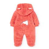 Combinaison en peluche avec capuche pour bébés