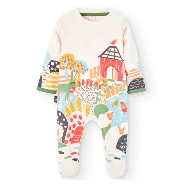 Tuina en velours côtelé avec impression colorée sur le devant, de la Ligne Vêtements Fille Boboli...