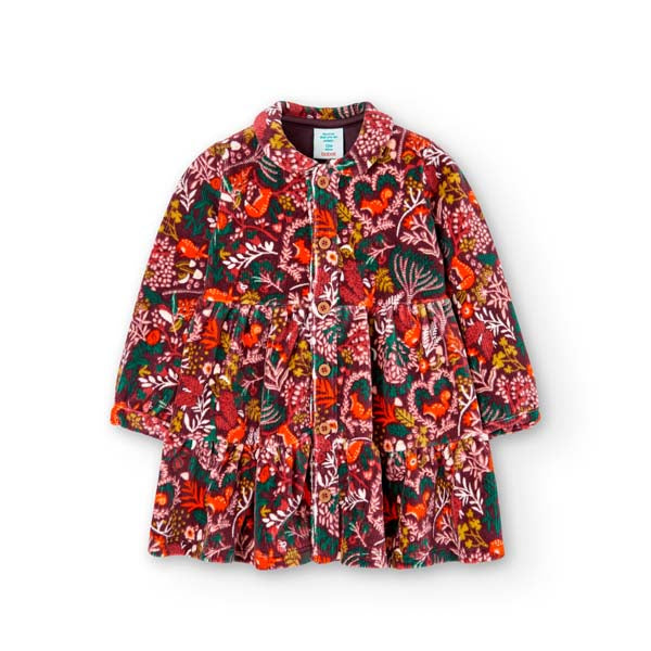 Robe de la Ligne Vêtements Fille Boboli, en velours côtelé, avec ouverture à boutons sur le devan...