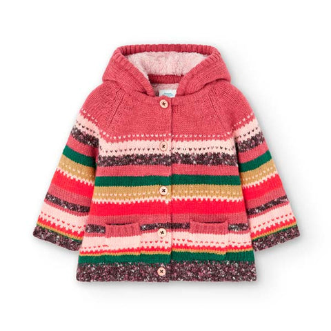 Veste tricot rayée pour bébés