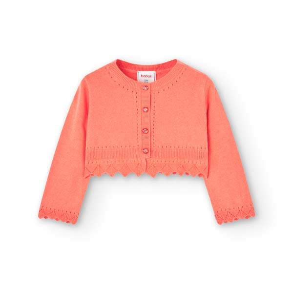 Cardigan de la ligne Vêtements Fille Boboli, avec dentelles au bas et petits nœuds dans le dos.
 ...