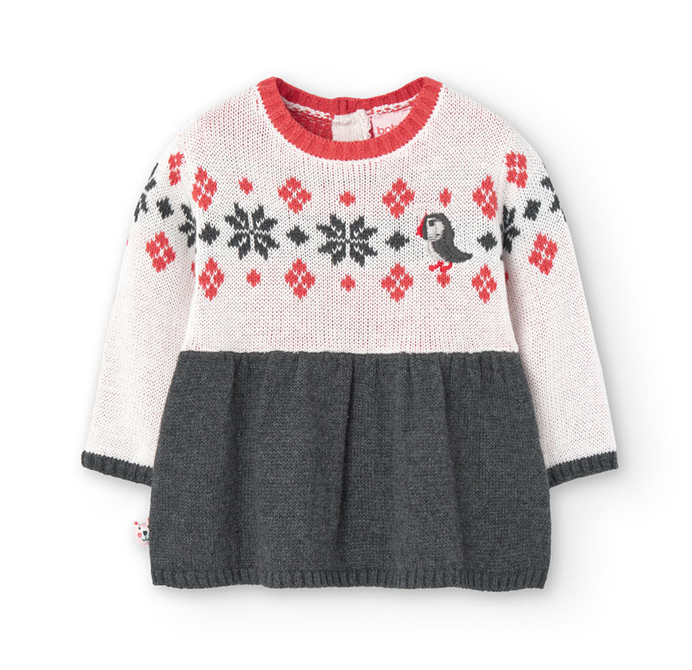 Robe en maille de la Ligne Vêtements Enfant Boboli, avec jupe ample et partie supérieure fantaisi...