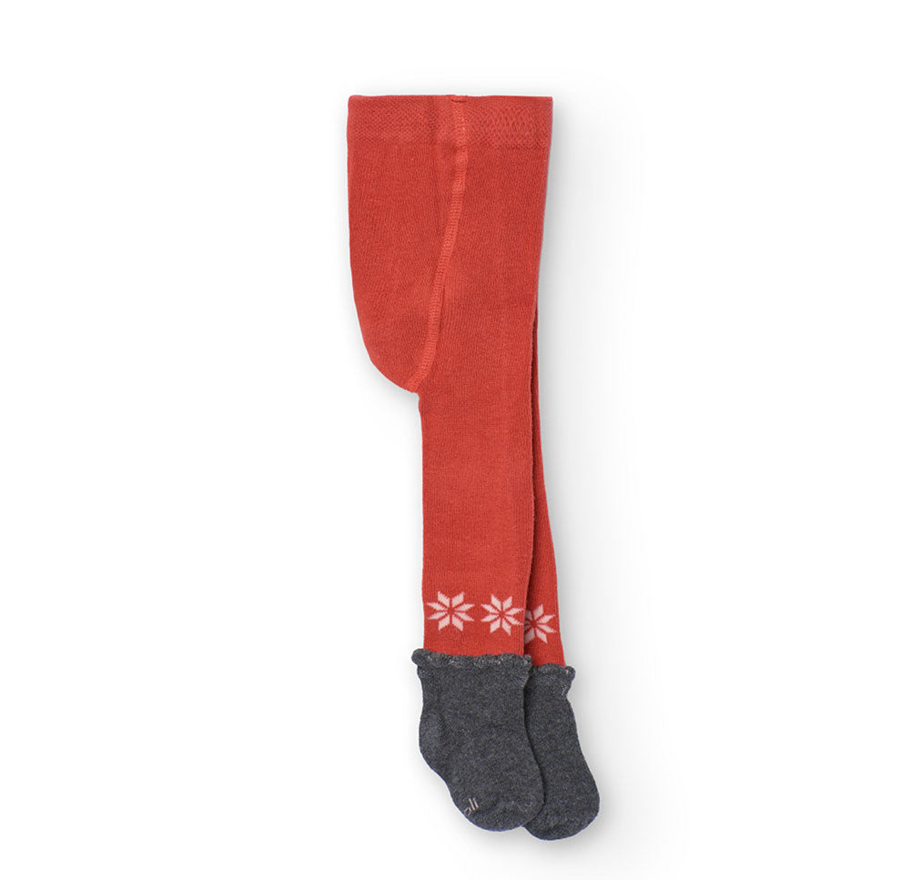 Collant de la Ligne Vêtements Fille Boboli, uni avec un motif de flocons de neige. 
Composition :...