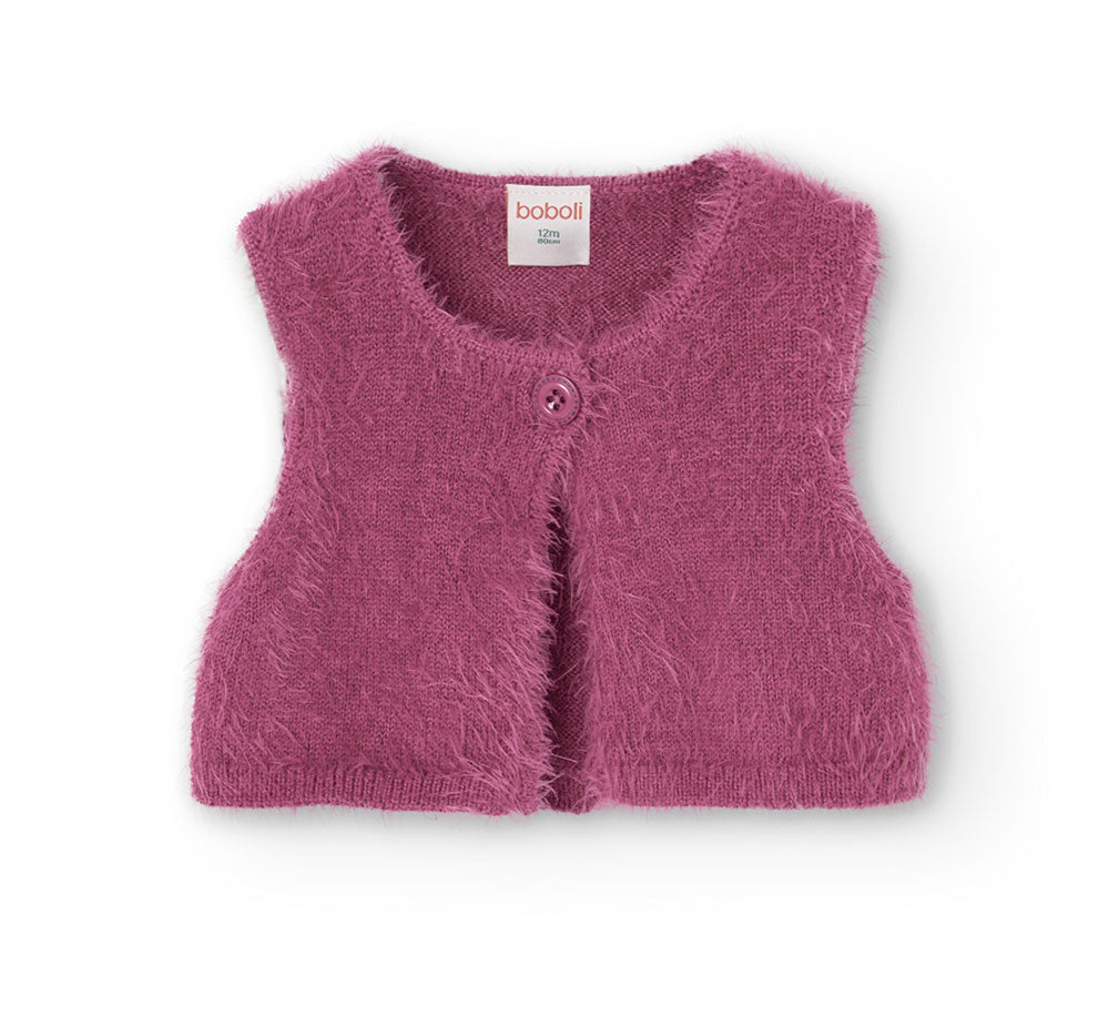 Gilet de la ligne Vêtements Fille Boboli en maille très douce. Modèle court avec un seul bouton. ...