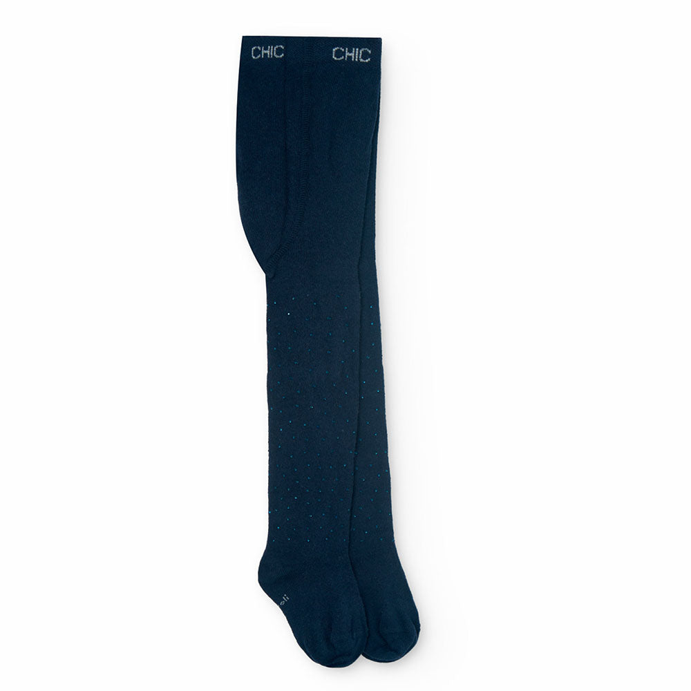 Collant de la Ligne Vêtements Fille Boboli, avec strass ton sur ton sur fond bleu. 
Composition :...