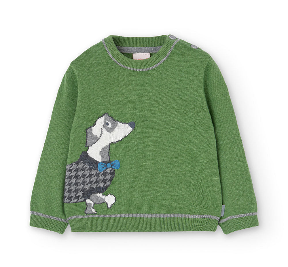 Maglione fin léger de la Ligne Vêtements Enfant Boboli, avec broderies sur le devant et dessin de...