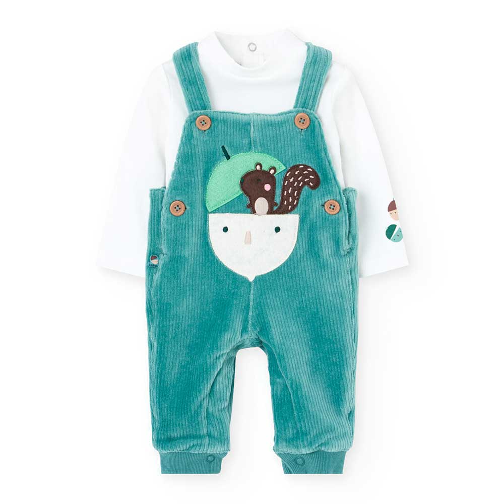 
Salopette de la ligne Vêtements Enfant Boboli, en velours côtelé avec glands brodés sur le devan...
