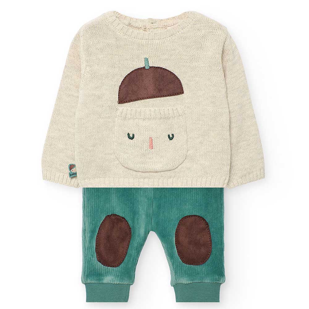 
Ensemble deux pièces de la ligne Vêtements Enfant Boboli, avec pantalon en velours côtelé et pul...