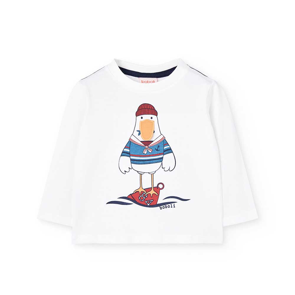 T-shirt de la Ligne Vêtements Enfant Boboli, avec sur le devant une amusante impression avec un b...