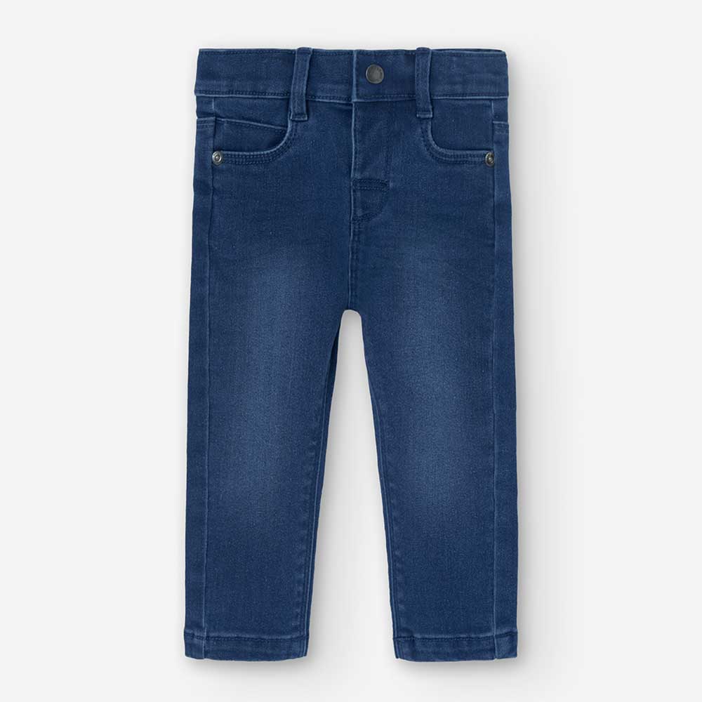 Pantalon en denim extensible de la Ligne Vêtements Enfant Boboli, avec coupe régulière et taille ...