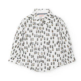Camicia popelin stampato - BOBOLI - Colore: Bianco - Stagione: Autunno-Inverno