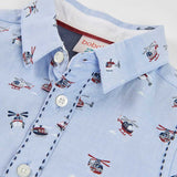 CHEMISE OXFORD À MOTIF D'HÉLICOPTÈRES