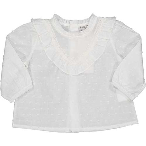 BLUSA M/L MUSSOLA PLUMETIS - BIRBA - Sesso: Bambina - Colore: Panna - Stagione: Primavera-Estate