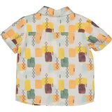 CHEMISE M/C EN MÉLANGE DE LIN IMPRIMÉE