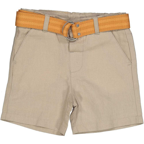 BERMUDES EN LIN MÉLANGÉ AVEC CEINTURE