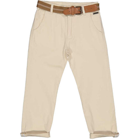 DRILL STRETCH PANTS WITH ZIP AND BELT