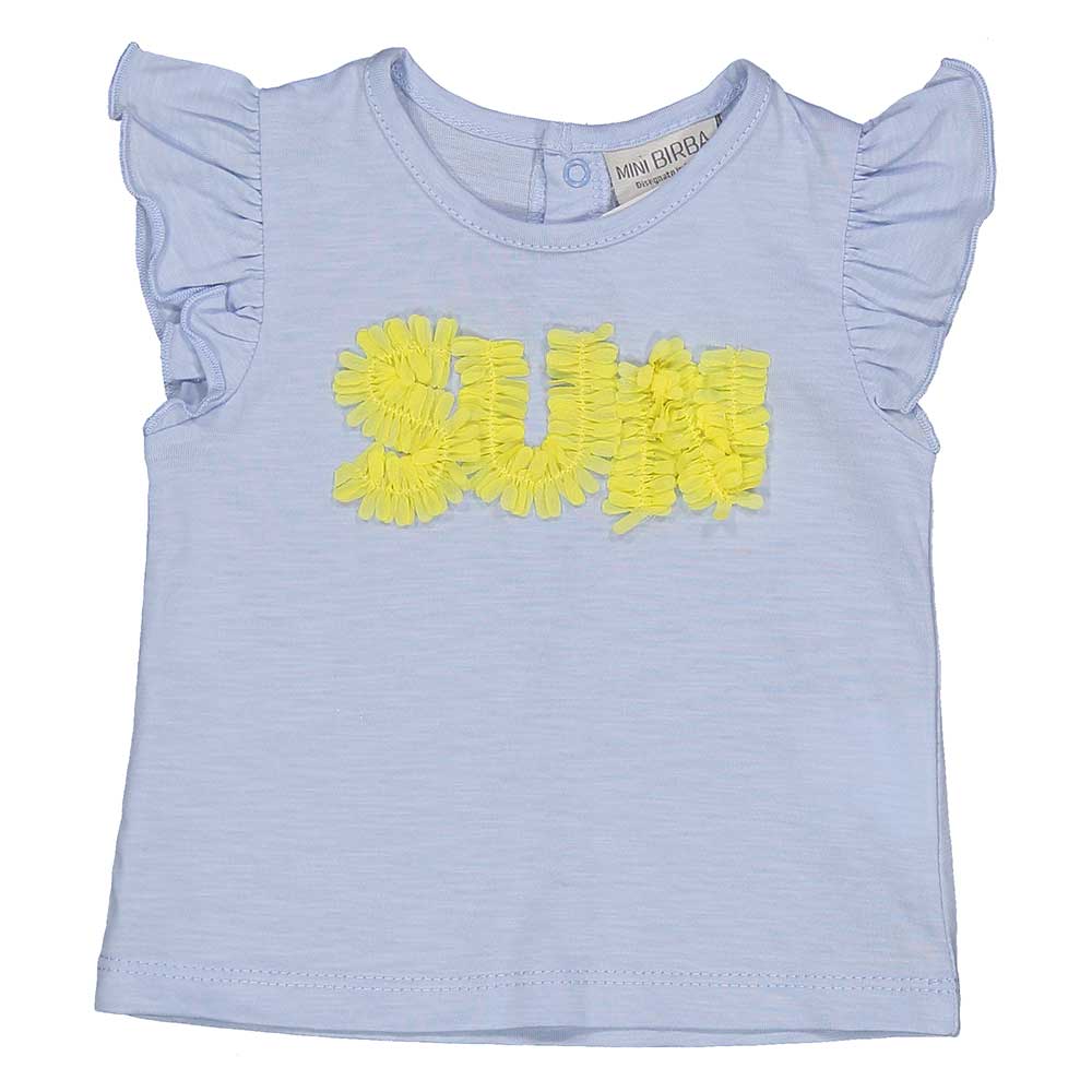 T-shirt de la Ligne Vêtements Fille Birba, avec fronces sur les épaules et application de pétales...