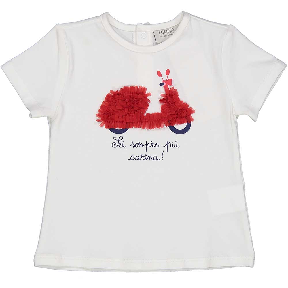 T-shirt della Linea Abbigliamento Bambina Birba, a maniche corte con applicazione di piccoli peta...