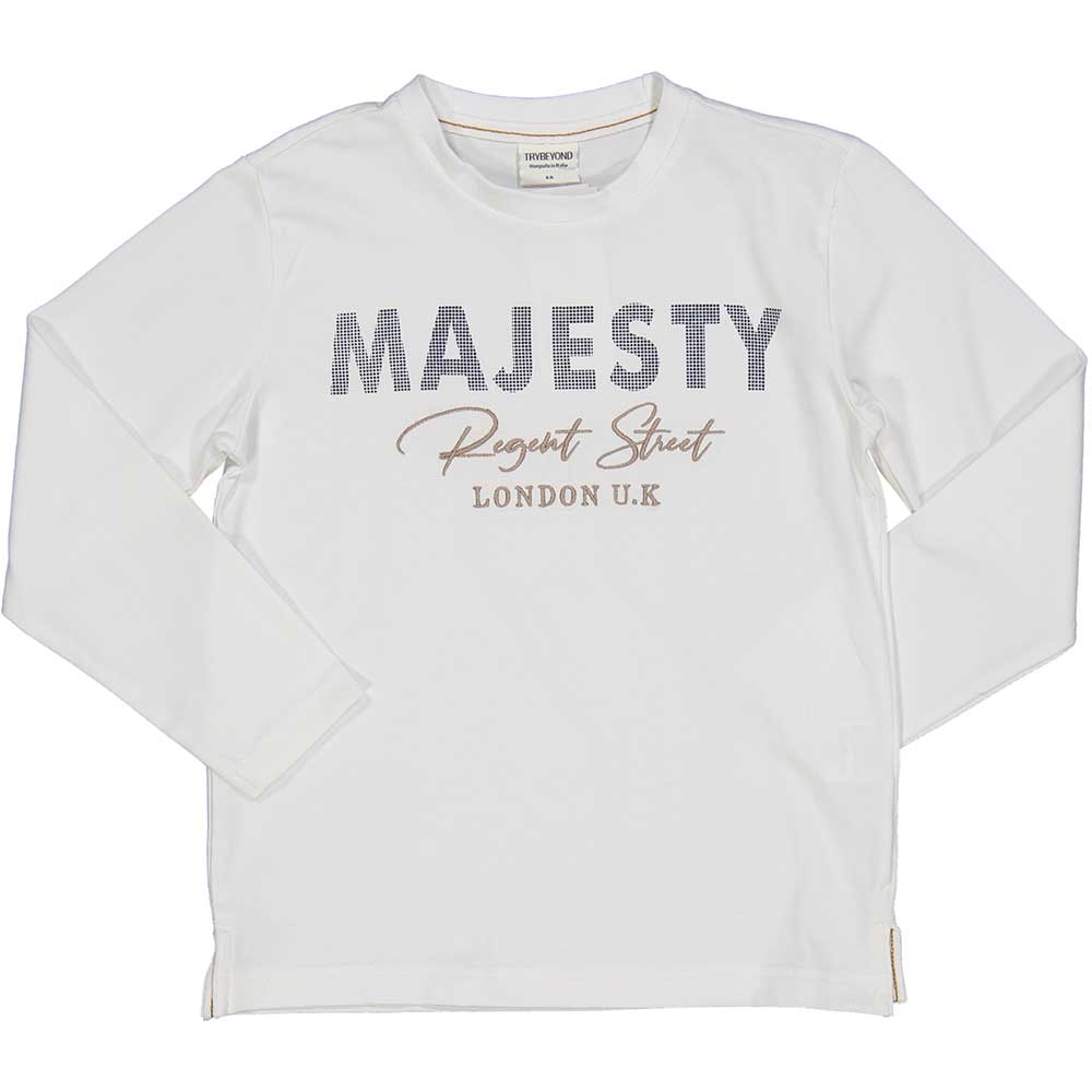T-shirt à manches longues, de la ligne Vêtements Enfant Trybeyond, avec impression et broderies s...