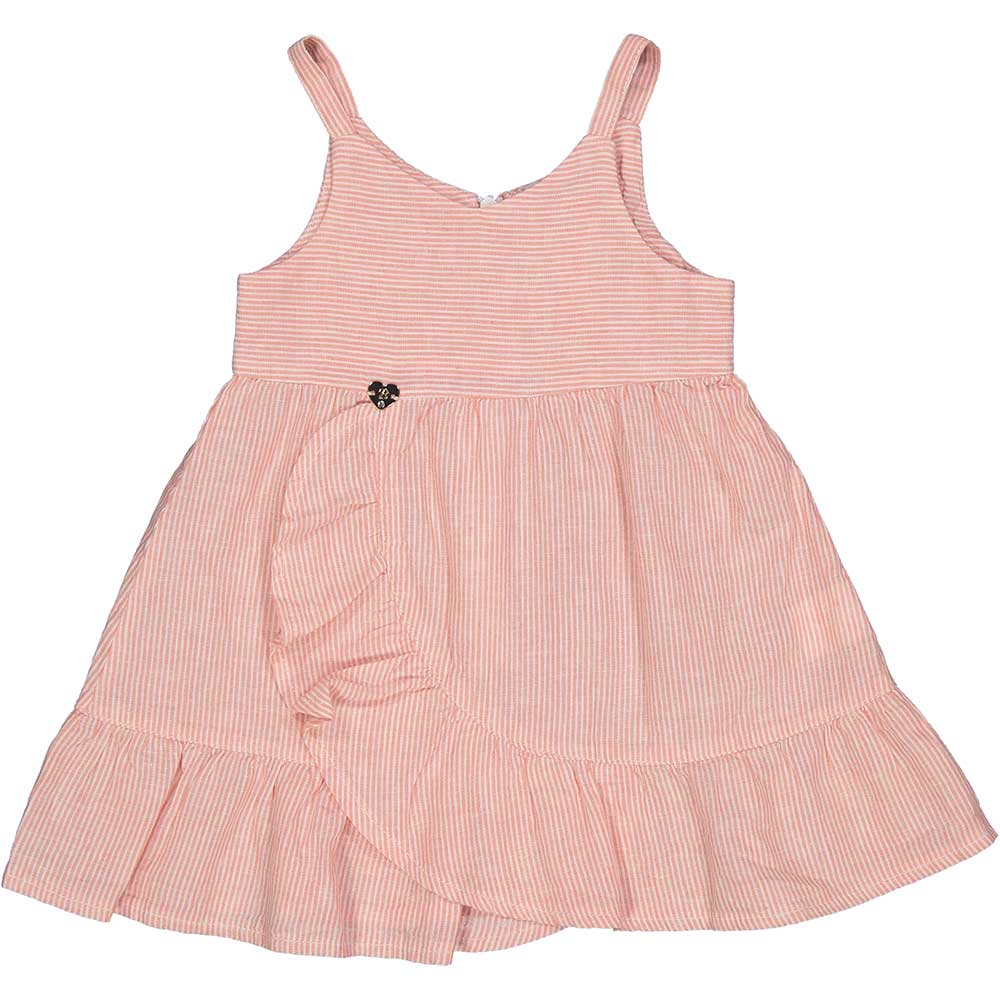 Sundress from the Birba Girls' Clothing Line, with straps and wrap skirt. striped pattern.
Compos...