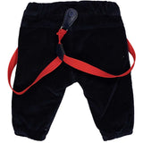PANTALON VELOURS LISSE AVEC BRETELLES