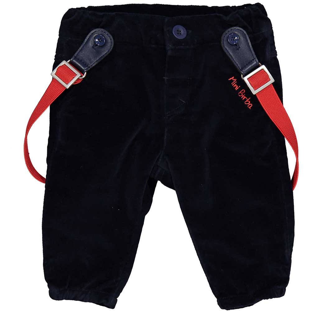 PANTALON VELOURS LISSE AVEC BRETELLES