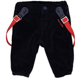 PANTALON VELOURS LISSE AVEC BRETELLES