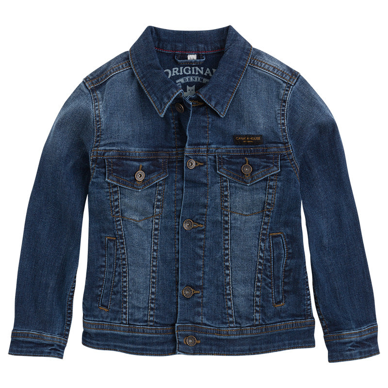 
  Denim jacket of the line Clothing Kids Canada House classic model
  with shirt collar and litt...
