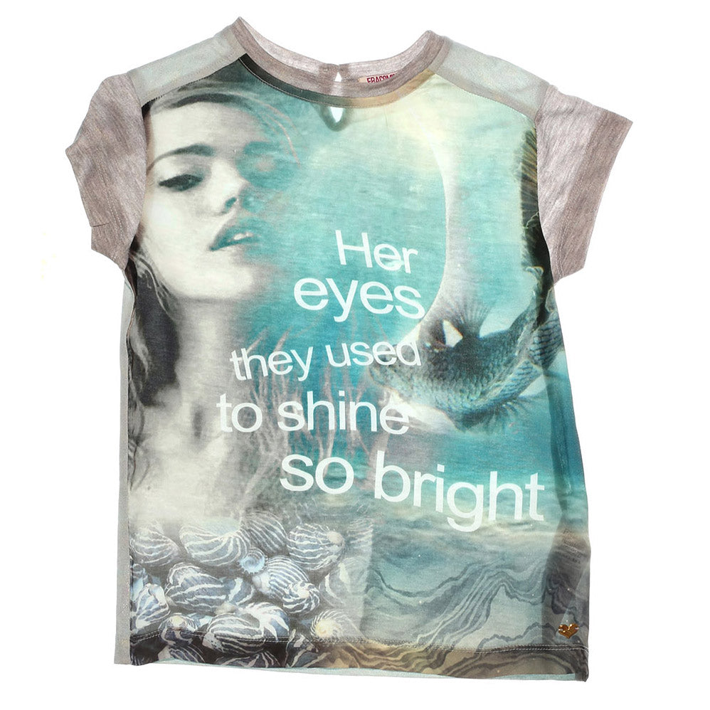T-shirt de la ligne vêtements fille Fracomina Mini, avec impression colorée sur le devant et le d...