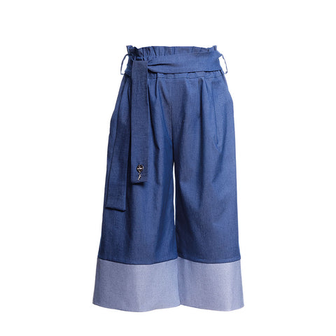 PALAZZO PANT BLEU DÉLAVÉ