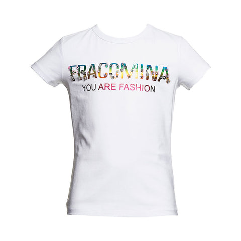 T-SHIRT OPTICALWHITE - FRACOMINA - Sesso: Bambina - Colore: uni - Stagione: Primavera-Estate