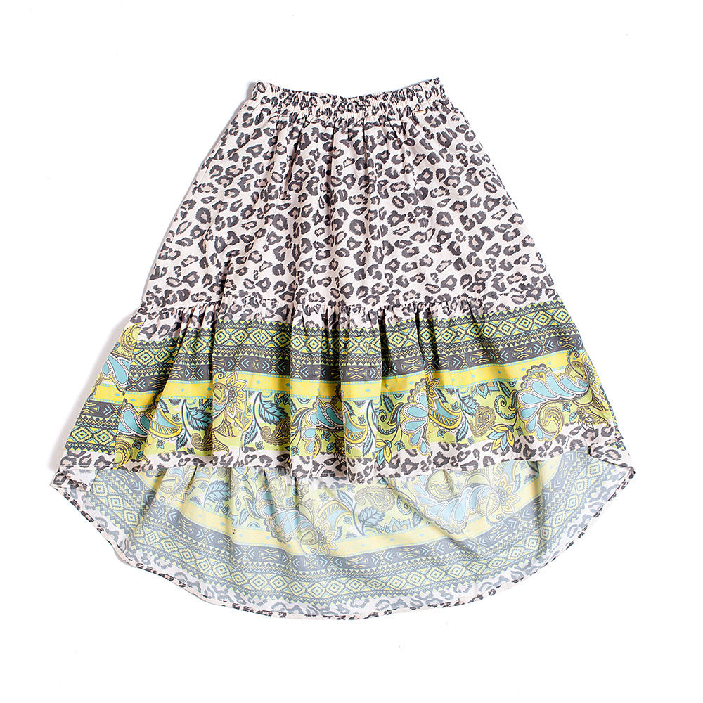 Jupe de la ligne Vêtements Fille, avec élastique à la taille et motif animalier, plus longue à l'...